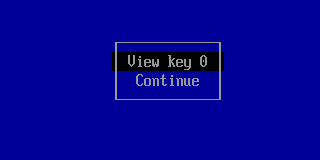 Enroll MOK: View key 0, Continue