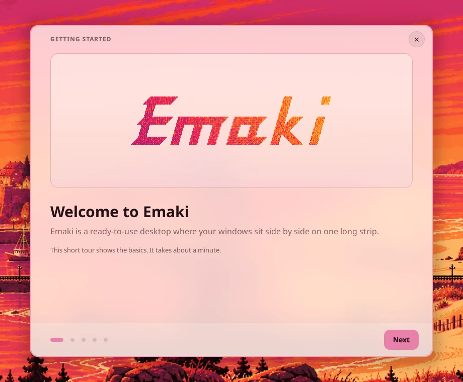 The Welcome to Emaki tour, first page